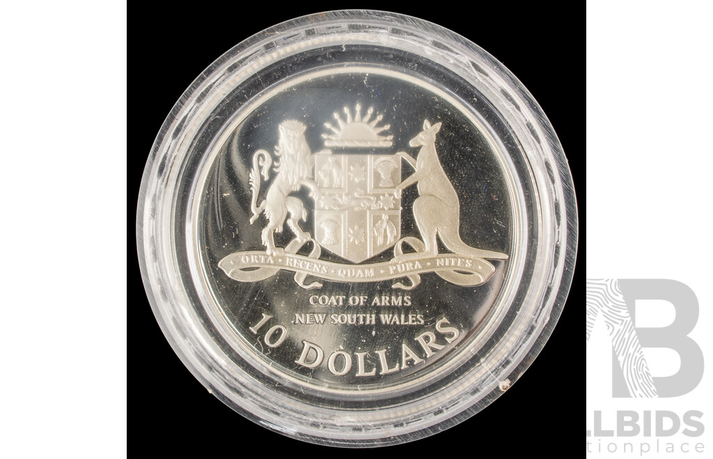Australian RAM 1987 Silver Proof Ten Dollar Coin, State Series, New South Wales .925