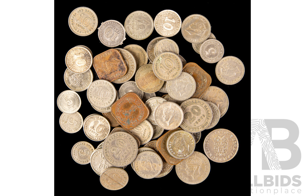 Collection of Malayaysia and Borneo Commission of Currency Coins, KGV, KGVI, QE2