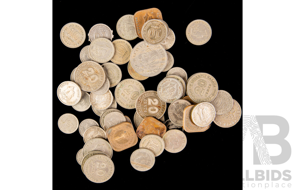 Collection of Malayaysia and Borneo Commission of Currency Coins, KGV, KGVI, QE2