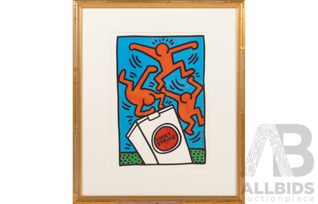 Keith Haring, (20th Century, American, 1958-1990), Lucky Strike (Plate 4) (1987), Screenprint, 43 x 36 cm (frame)