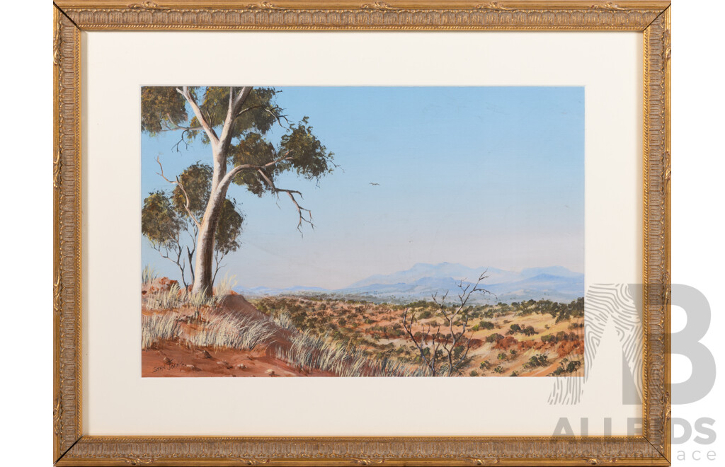 Stanley Johns, (20th Century, Australian, Working c1980-90s), Morning Light - View to Blue Mountains, Oil on Board, Framed Under Glass, 42 x 55 cm (frame)