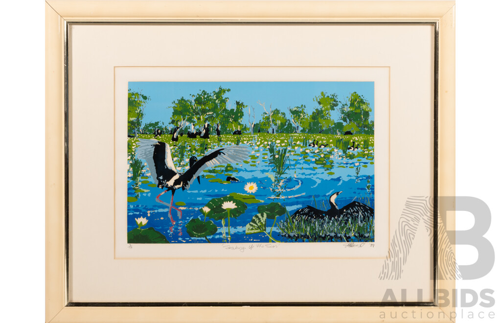 Artist Unknown [Signed Indistinctly], (20th Century), Soaking Up The Sun (1989), Edition 9 of 18, Lithograph, 43 x 54 cm (frame)