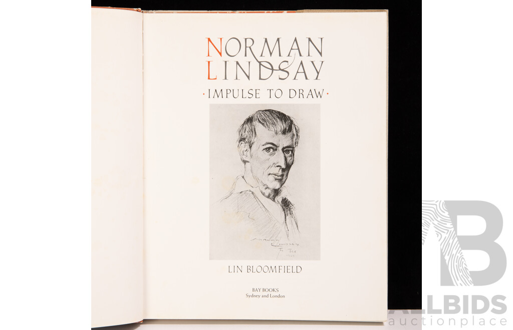 Norman Lindsey, Impulse to Draw, Bay Books, Sydney, 1984, Hardcover with Dust Jacket, Alongside Approx 43 Varied Bookplates Ready to Frame