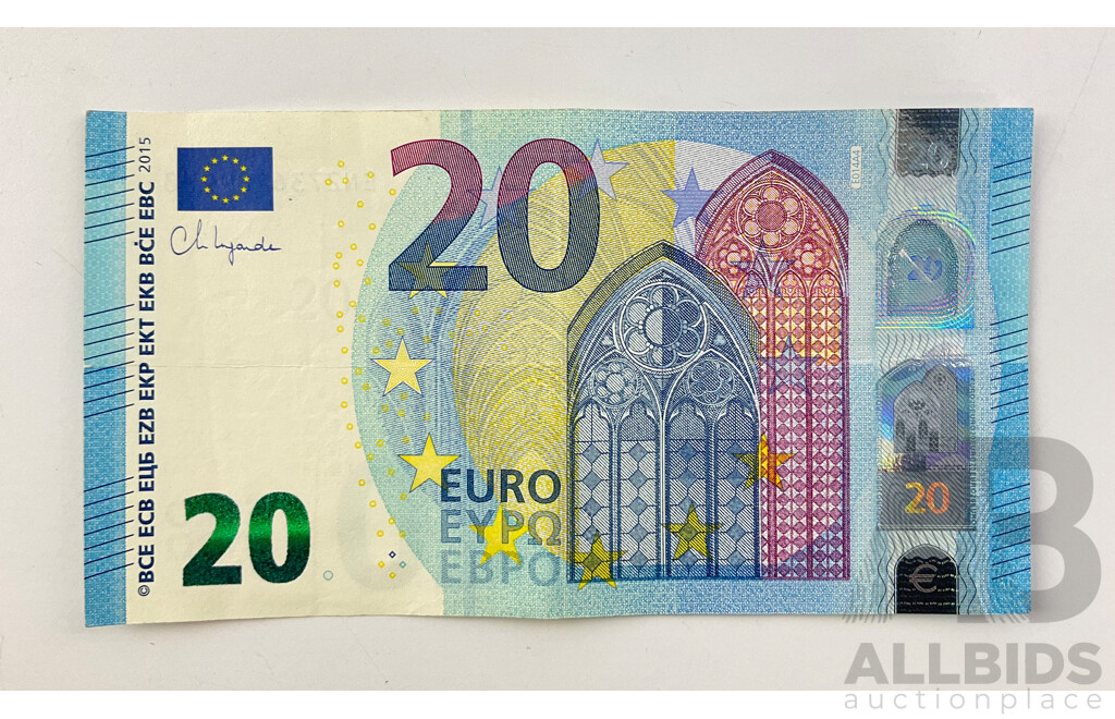 Euro 2015 Twenty Dollar Note