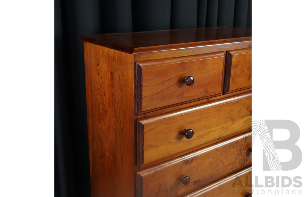 Modern Pine Five Drawer Chest