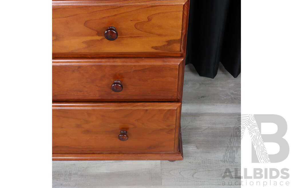 Modern Pine Five Drawer Chest