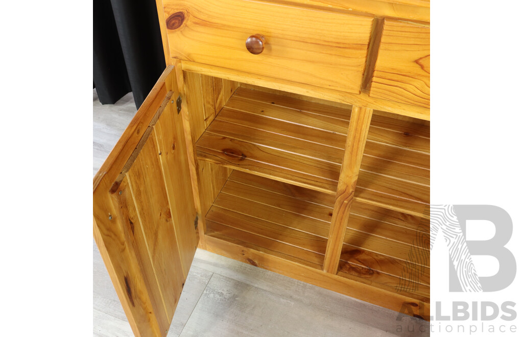 Modern Pine Dresser with Mirrored Top