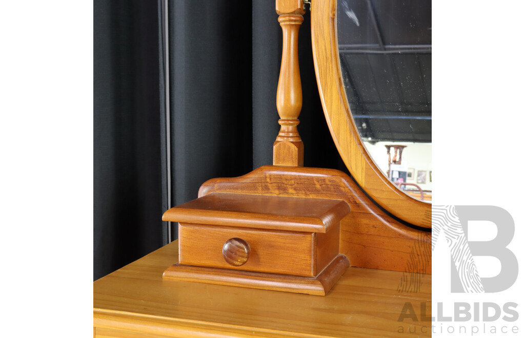 Modern Pine Dresser with Mirrored Top