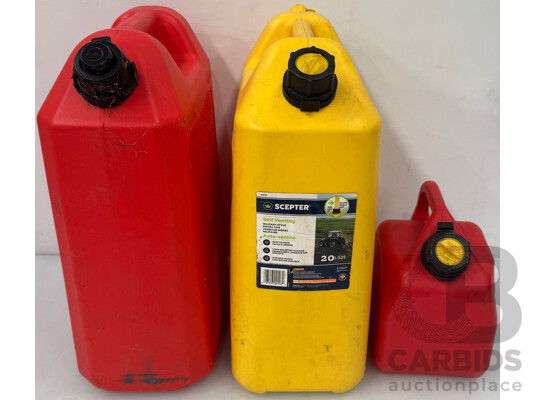 20 Litre and 5 Litre Jerry Cans - Lot of 3