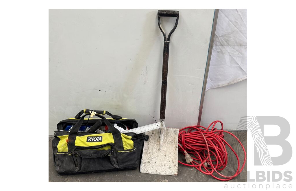 Shovel, Extension Cord and Tool Bag