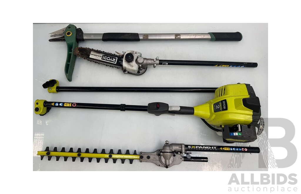 Ryobi 2 Stroke Petrol Pole Pruner + Attachments