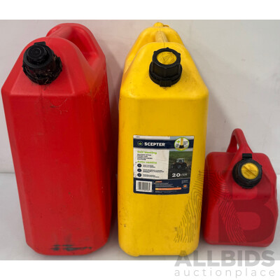 20 Litre and 5 Litre Jerry Cans - Lot of 3