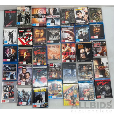 Bulk Lot of DVD's CD's and Playstation Games - Lot of 82