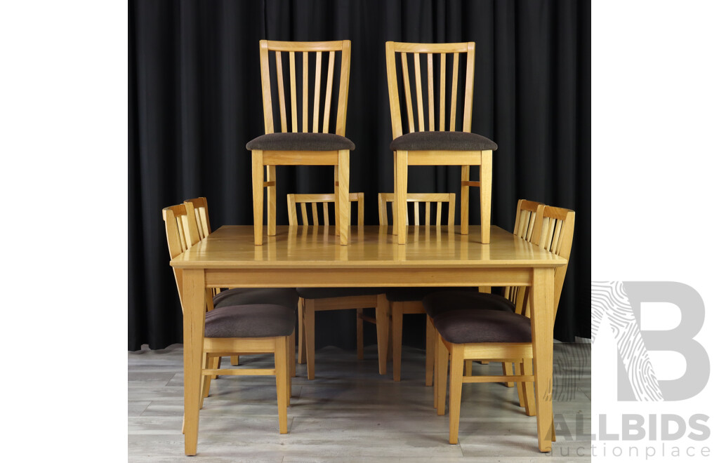 Modern Timber Nine Piece Dining Suite