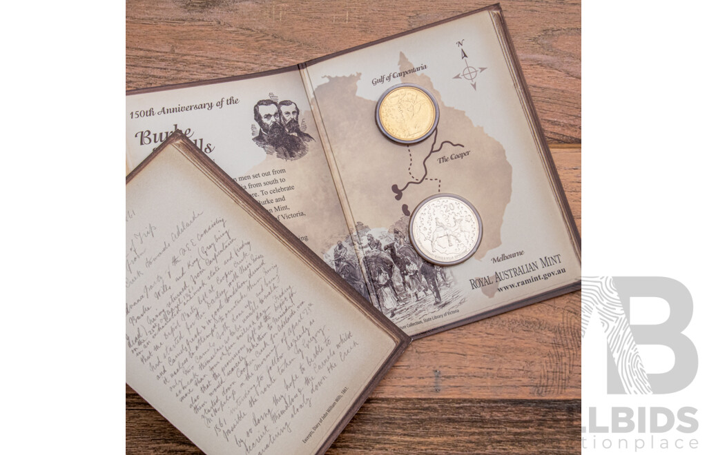 Australian 2010 Two Coin Burke and Wills Expedition Set with Commemorative Coins Including 2011 International Women's Day and 2019 Languages