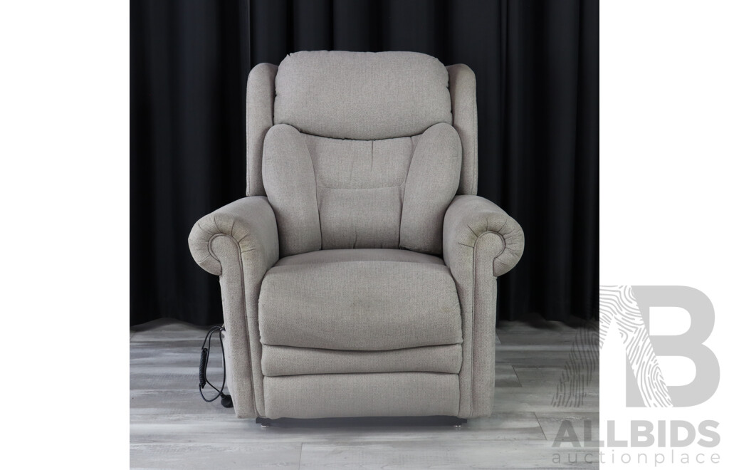 Modern Grey Fabric Electric Reclining Armchair