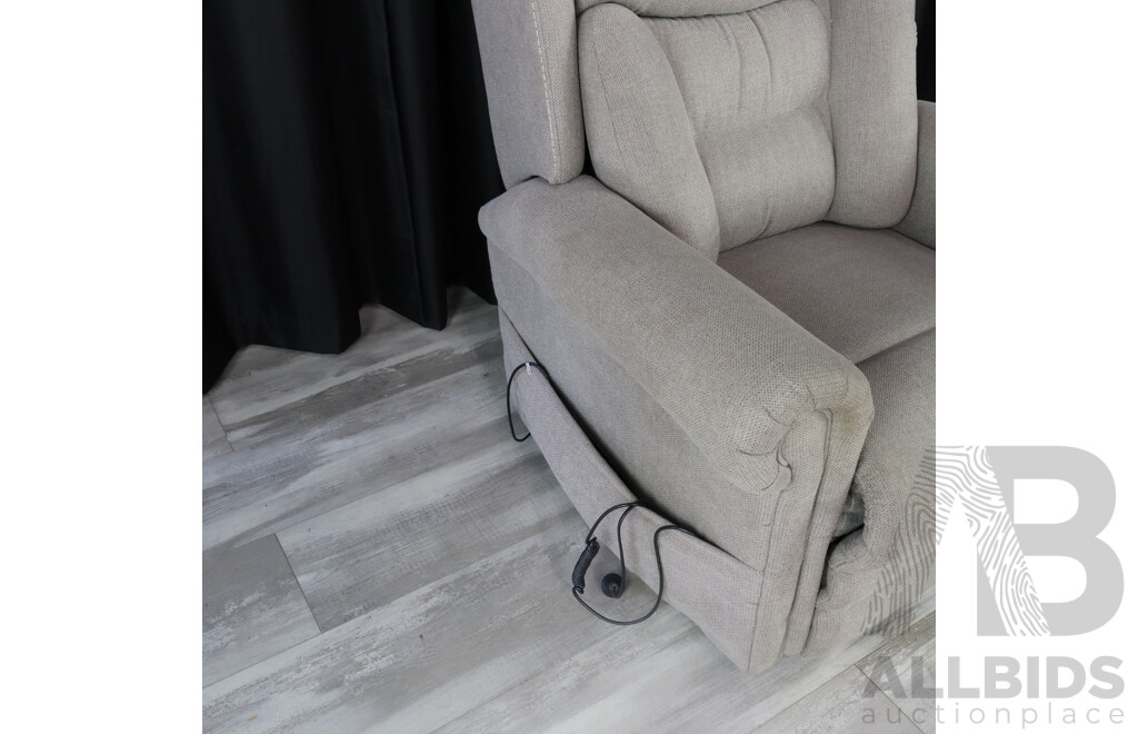 Modern Grey Fabric Electric Reclining Armchair