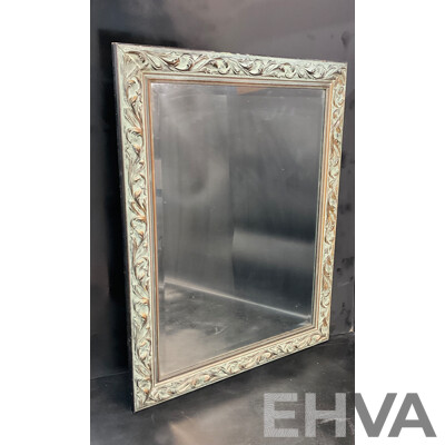 Patinated Gilt Ornate Framed Bevelled Mirror