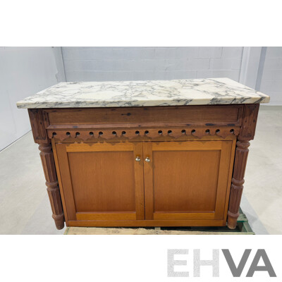 Continental Style Converted Buffet with Marble Top