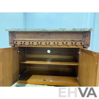 Continental Style Converted Buffet with Marble Top