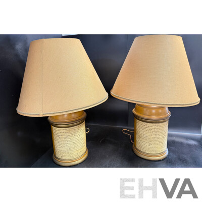 Pair of Italian Table Lamps with Ceramic Bases