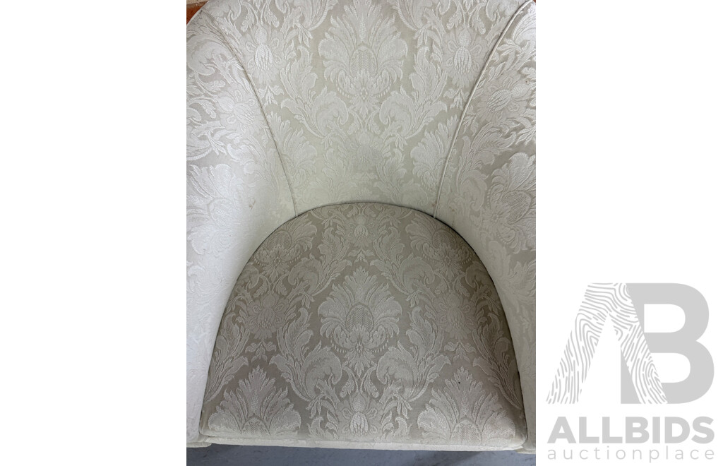 Vintage Cream Brocade Armchair by Eaststyle