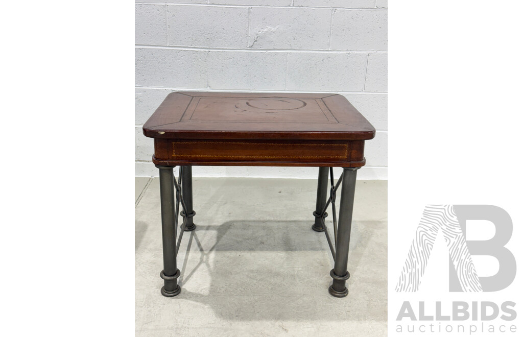 Pair of Maitland Smith Style Leather Bound Side Tables