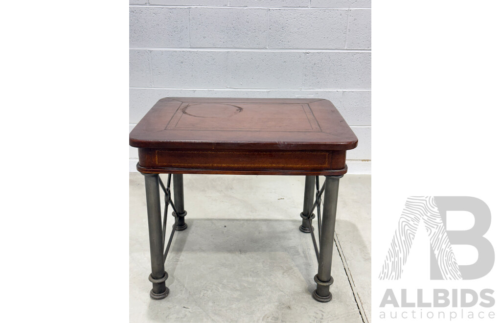 Pair of Maitland Smith Style Leather Bound Side Tables