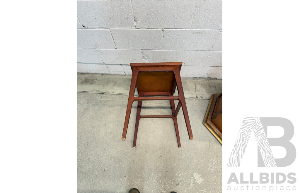 Mid Century Teak Side Table Together with Hexagonal Side Table