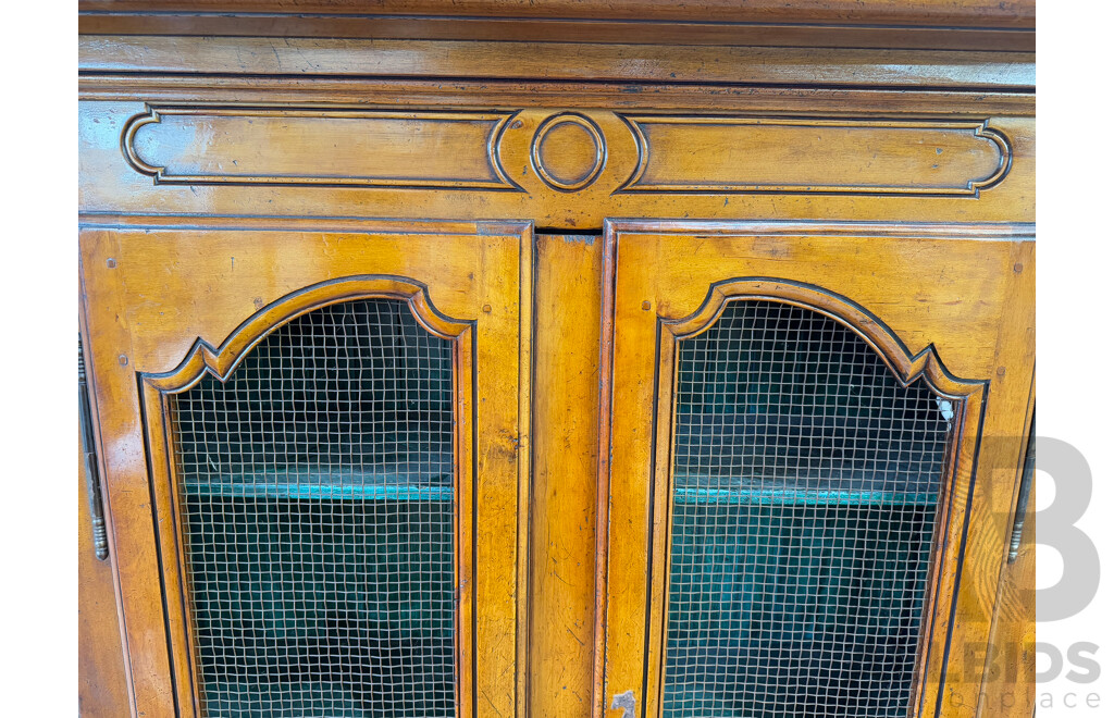 French Provincial Style Fruitwood Buffet and Hutch