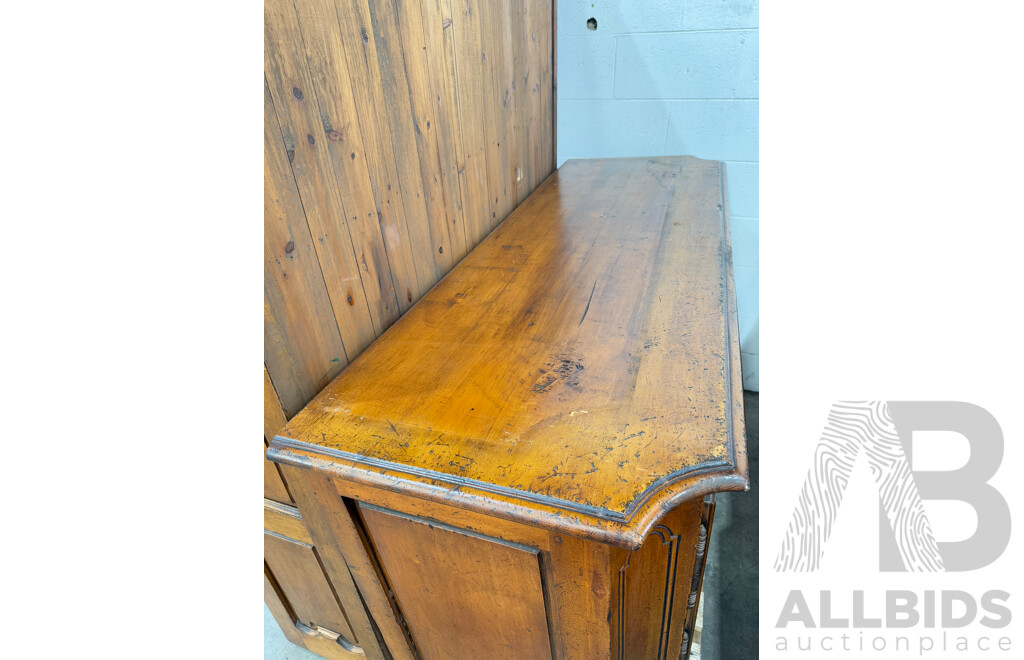 French Provincial Style Fruitwood Buffet and Hutch