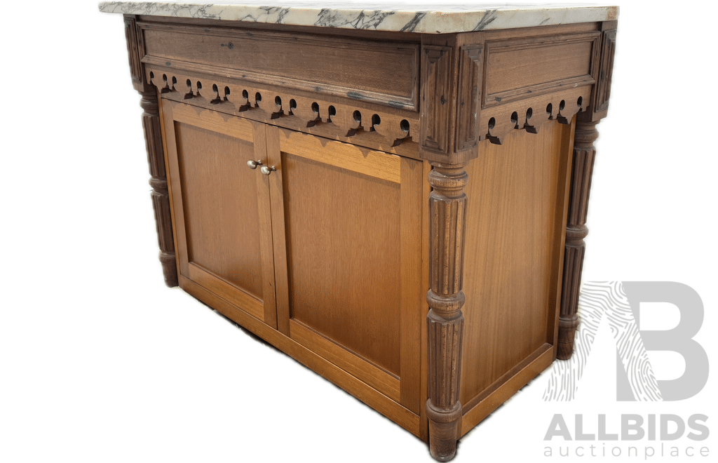 Continental Style Converted Buffet with Marble Top