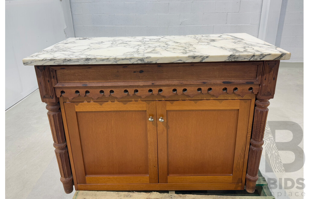 Continental Style Converted Buffet with Marble Top