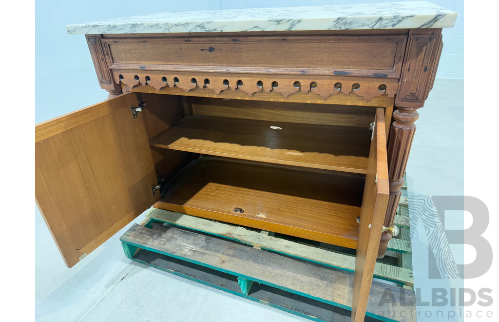 Continental Style Converted Buffet with Marble Top