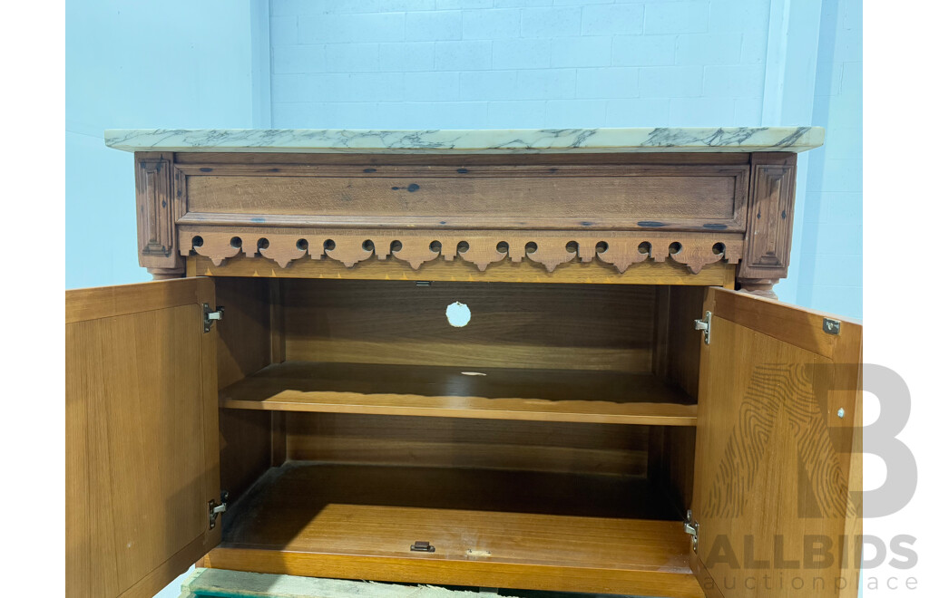 Continental Style Converted Buffet with Marble Top