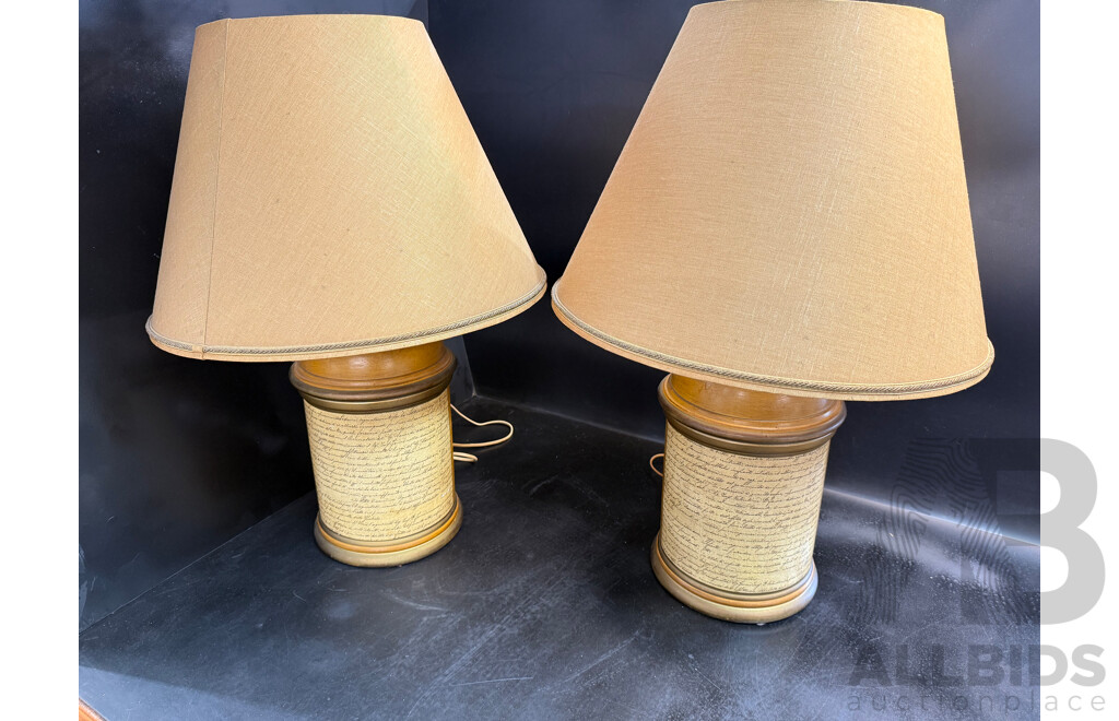 Pair of Italian Table Lamps with Ceramic Bases