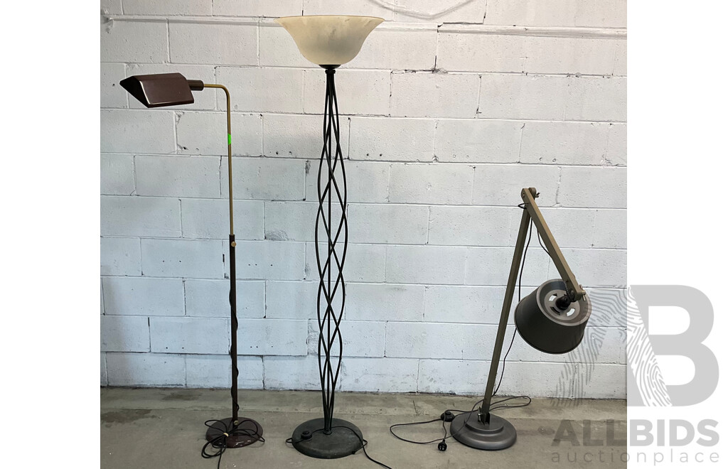 Collection of Three Various Floor Lamps