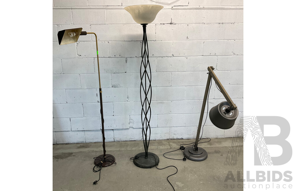 Collection of Three Various Floor Lamps
