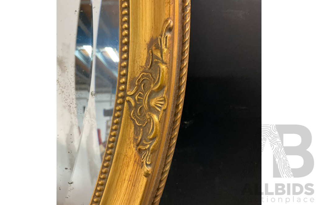 Gilt Framed Bevelled Oval Mirror