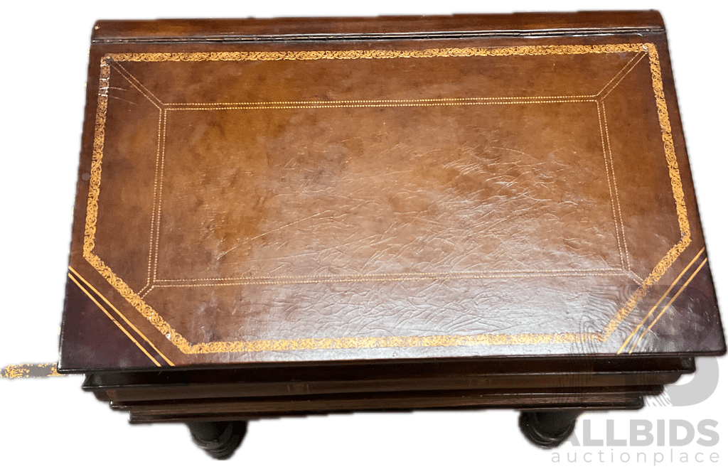 Leather Bound Book Form Side Table