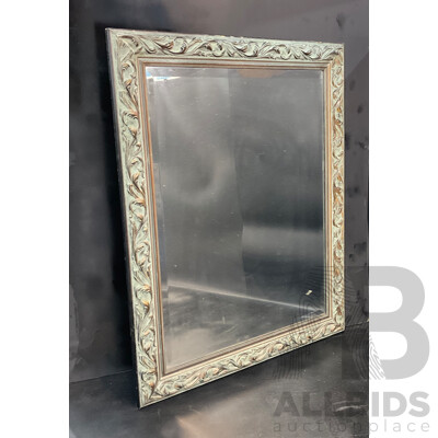 Patinated Gilt Ornate Framed Bevelled Mirror