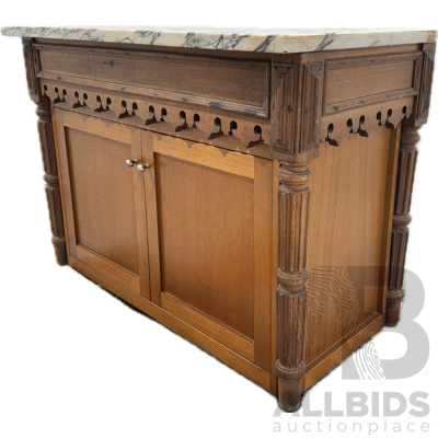 Continental Style Converted Buffet with Marble Top