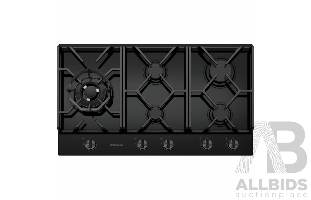 Westinghouse 90cm 5 Burner Tempered Glass Natural Gas Cooktop - Ex Display - ORP $1749