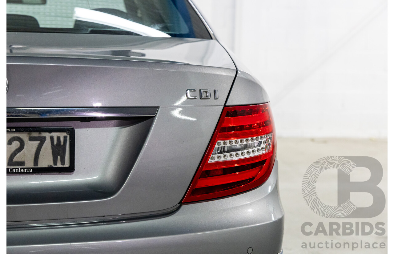 4/2012 Mercedes-Benz C250 CDI Elegance BE W204 MY12 4d Sedan Palladium Silver Metallic Turbo Diesel 2.1L