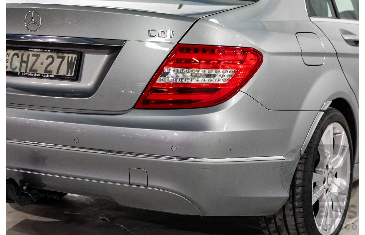 4/2012 Mercedes-Benz C250 CDI Elegance BE W204 MY12 4d Sedan Palladium Silver Metallic Turbo Diesel 2.1L