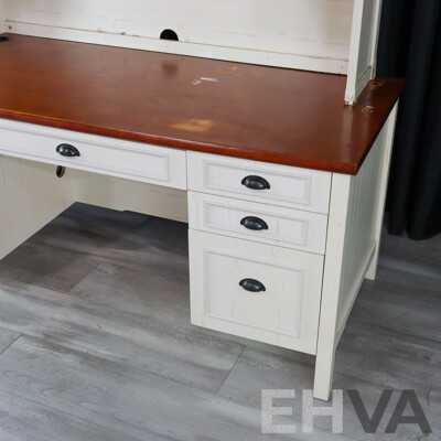 Modern Timber Desk with Hutch