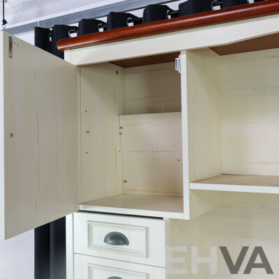 Modern Timber Desk with Hutch