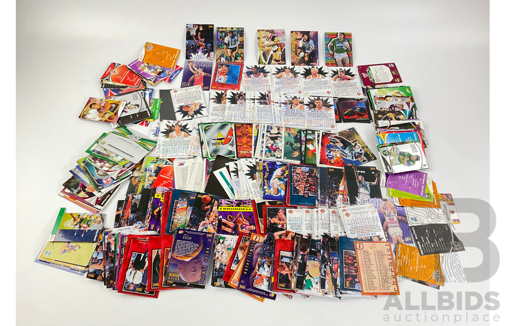 Collection of Futera 1990's NBL and Dynamic Marketing NRL Collector Cards Including Andrew Gaze, Cecil Exum, Billy Slater and Many More