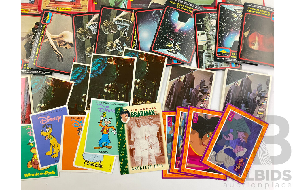 Vintage Collector Cards Including 1978 Encounters of the Third Kind, Kung Foo, Scanlans Krazy Kricket and VFL, White Wings Black Hole, Four Sealed Narnia Card Packs, Weet Bix Disney