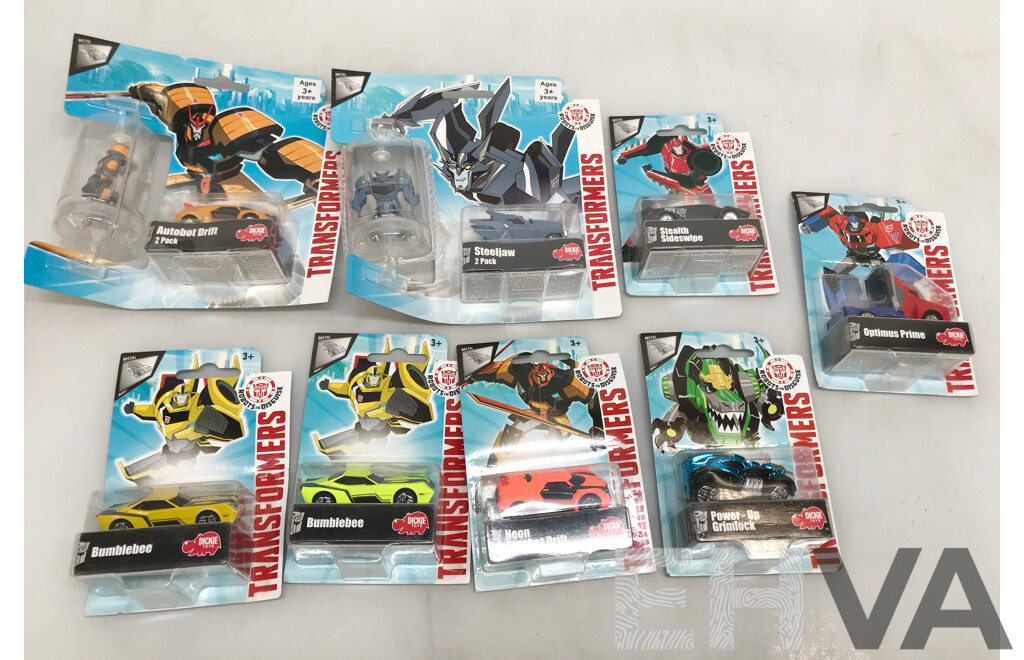 Assorted Transformers Car Toys  - Lot of 8
